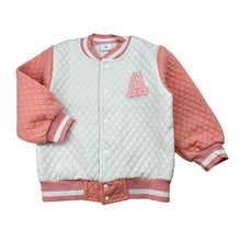 Load image into Gallery viewer, Girls quilted, varsity style sweater, pilling, FUC, size 3,  