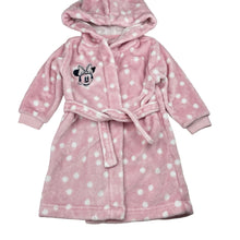 Load image into Gallery viewer, Girls Minnie Mouse, fleece dressing gown / bath robe, light marks cuffs, FUC, size 2,  