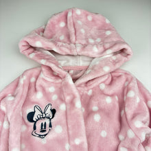 Load image into Gallery viewer, Girls Minnie Mouse, fleece dressing gown / bath robe, light marks cuffs, FUC, size 2,  