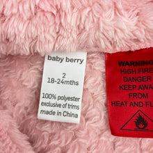 Load image into Gallery viewer, Girls Baby Berry, pink fleece dressing gown / bath robe, GUC, size 2,  