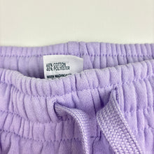 Load image into Gallery viewer, Girls Anko, purple fleece lined track pants, Inside leg: 66cm, light marks left leg, FUC, size 12,  