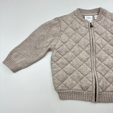 Load image into Gallery viewer, Unisex Zara, quilted knitted cotton zip up sweater, GUC, size 1,  