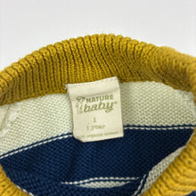 Load image into Gallery viewer, Unisex Nature Baby, organic cotton knit sweater / jumper, EUC, size 1,  
