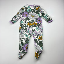 Load image into Gallery viewer, Girls Baby Berry, floral cotton zip coverall / romper, FUC, size 0000,  