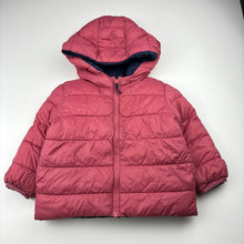 Load image into Gallery viewer, Girls Target, reversible navy/pink puffer jacket / coat, FUC, size 1,  