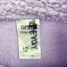 Load image into Gallery viewer, Girls Anko, purple fleece zip up sweater, FUC, size 12,  