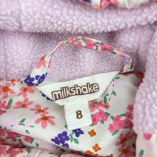 Load image into Gallery viewer, Girls Milkshake, fleece lined floral jacket / coat, light marks cuffs, FUC, size 8,  