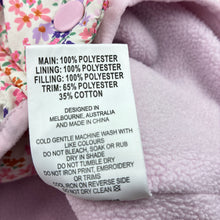 Load image into Gallery viewer, Girls Milkshake, fleece lined floral jacket / coat, light marks cuffs, FUC, size 8,  