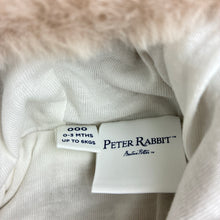 Load image into Gallery viewer, Unisex Beatrix Potter, Peter Rabbit lined soft faux fur coverall / romper, EUC, size 000,  