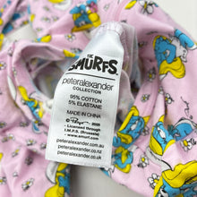 Load image into Gallery viewer, Girls Peter Alexander, The Smurfs, Smurfette stretchy zip romper, EUC, size 2,  
