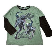 Load image into Gallery viewer, Boys Jurassic World, cotton long sleeve tee / top, dinosaurs, GUC, size 4,  