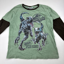 Load image into Gallery viewer, Boys Jurassic World, cotton long sleeve tee / top, dinosaurs, GUC, size 4,  