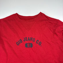 Load image into Gallery viewer, Boys GIO JEANS Co, red cotton lightweight sweater, no size, armpit to armpit: 47cm, shoulder to cuff: 53cm, EUC, size 12-14,  