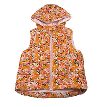 Load image into Gallery viewer, Girls Anko, wadded floral corduroy cotton vest / jacket, marks on lining, FUC, size 2,  