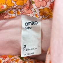 Load image into Gallery viewer, Girls Anko, wadded floral corduroy cotton vest / jacket, marks on lining, FUC, size 2,  