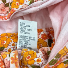 Load image into Gallery viewer, Girls Anko, wadded floral corduroy cotton vest / jacket, marks on lining, FUC, size 2,  