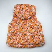 Load image into Gallery viewer, Girls Anko, wadded floral corduroy cotton vest / jacket, marks on lining, FUC, size 2,  