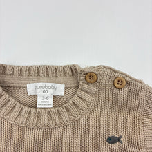 Load image into Gallery viewer, Boys purebaby, embroidered organic cotton / wool knit sweater, light marks, FUC, size 00,  