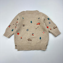 Load image into Gallery viewer, Boys purebaby, embroidered organic cotton / wool knit sweater, light marks, FUC, size 00,  