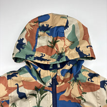 Load image into Gallery viewer, Boys Carters, fleece lined lightweight jacket / coat, dinosaurs, light marks, FUC, size 1-2,  
