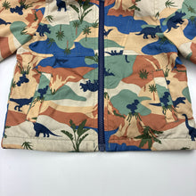 Load image into Gallery viewer, Boys Carters, fleece lined lightweight jacket / coat, dinosaurs, light marks, FUC, size 1-2,  