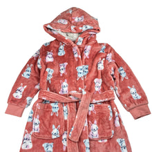 Load image into Gallery viewer, Girls Target, fleece dressing gown / bath robe, rabbits, GUC, size 5,  