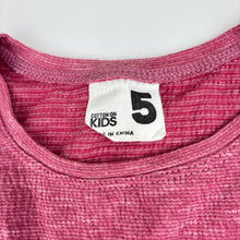 Load image into Gallery viewer, Girls Cotton On, pink marle casual long sleeve dress, GUC, size 5, L: 57cm