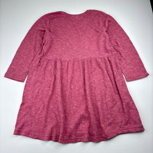 Load image into Gallery viewer, Girls Cotton On, pink marle casual long sleeve dress, GUC, size 5, L: 57cm