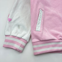Load image into Gallery viewer, Girls Tokidoki, fleece lined varsity style sweater *marks right sleeve* 2nd photo, FUC, size 8,  