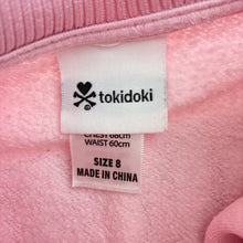 Load image into Gallery viewer, Girls Tokidoki, fleece lined varsity style sweater *marks right sleeve* 2nd photo, FUC, size 8,  