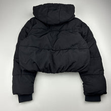Load image into Gallery viewer, Girls Anko, black cropped puffer jacket / coat, GUC, size 8,  