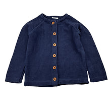 Load image into Gallery viewer, Girls JAMIE KAY, navy knitted cotton cardigan, wash fade, FUC, size 2,  