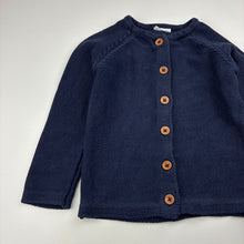Load image into Gallery viewer, Girls JAMIE KAY, navy knitted cotton cardigan, wash fade, FUC, size 2,  
