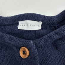 Load image into Gallery viewer, Girls JAMIE KAY, navy knitted cotton cardigan, wash fade, FUC, size 2,  