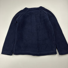 Load image into Gallery viewer, Girls JAMIE KAY, navy knitted cotton cardigan, wash fade, FUC, size 2,  