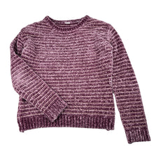 Load image into Gallery viewer, Girls chenille, metallic knit sweater / jumper, no labels, armpit to armpit: 39cm, shoulder to cuff: 47cm, GUC, size 9-10,  