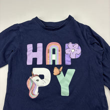 Load image into Gallery viewer, Girls KID, navy cotton long sleeve top, unicorn, GUC, size 1,  