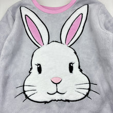 Load image into Gallery viewer, Girls soft feel, fleece pyjama top, no labels, armpit to armpit: 38cm, shoulder to cuff: 43cm, EUC, size 7-8,  