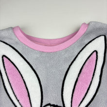 Load image into Gallery viewer, Girls soft feel, fleece pyjama top, no labels, armpit to armpit: 38cm, shoulder to cuff: 43cm, EUC, size 7-8,  