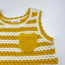 Load image into Gallery viewer, Girls Seed, knitted cotton vest, Sz: S, armpit to armpit: 30cm, EUC, size 4-5,  