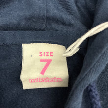 Load image into Gallery viewer, Girls Milkshake, navy fleece lined hoodie sweater, NEW, size 7,  