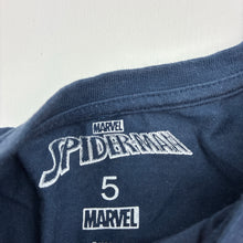 Load image into Gallery viewer, Boys Marvel, Spiderman cotton long sleeve tee / top, GUC, size 5,  