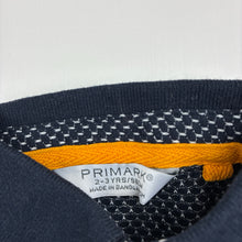 Load image into Gallery viewer, Boys Primark, navy &amp; white long sleeve polo top, EUC, size 2-3,  