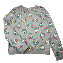 Load image into Gallery viewer, Girls H&amp;M, lightweight sweater / jumper, unicorns, GUC, size 7-8,  