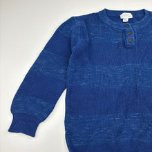 Load image into Gallery viewer, Boys Pumpkin Patch, blue marle knitted sweater / jumper, EUC, size 6,  