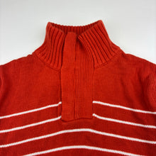 Load image into Gallery viewer, Boys Pumpkin Patch, orange &amp; white knitted cotton sweater / jumper, EUC, size 6,  