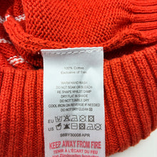 Load image into Gallery viewer, Boys Pumpkin Patch, orange &amp; white knitted cotton sweater / jumper, EUC, size 6,  