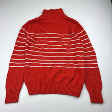Load image into Gallery viewer, Boys Pumpkin Patch, orange &amp; white knitted cotton sweater / jumper, EUC, size 6,  