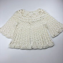 Load image into Gallery viewer, Girls cotton, knitted cardigan / top, no size, armpit to armpit: 27cm, shoulder to cuff: 20cm, GUC, size 3-4,  