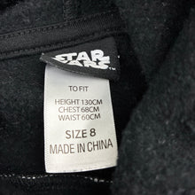 Load image into Gallery viewer, Boys Star Wars, black and white fleece lined hoodie sweater, GUC, size 8,  